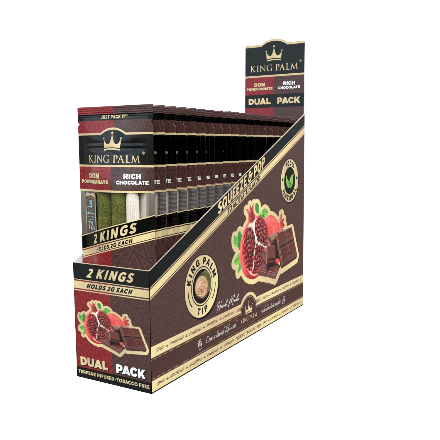 2 King Rolls - Dual Pack - Pomegranate & Chocolate - 20 Units Per Display - Image 2